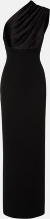 Solace London Gracie one-shoulder satin-trimmed gown
