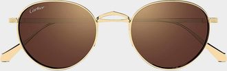 Cartier Men & apos;s Signature C de Cartier Round Titanium Sunglasses
