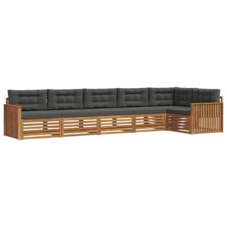 vidaXL Conjunto De Sof&aacute;s De Exterior 6 Pcs Natural Y Antracita Vidaxl