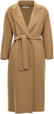 Max Mara Esturia Coat - Dames - Jas met riem - Bruin - 2XS - Wol - Jassen