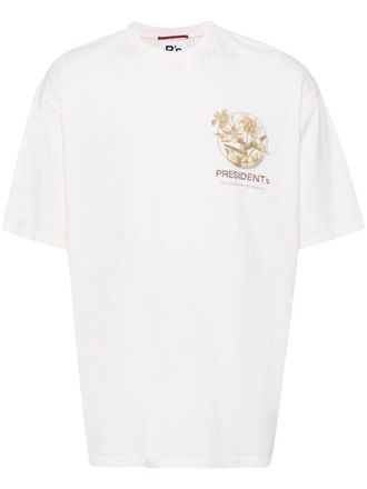 President's T-shirt met bloemenprint - Beige