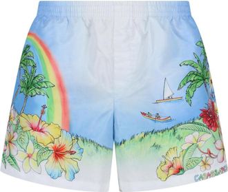 Casablanca Mid-Rise Elasticated Aloha Print Shorts From Casablanca