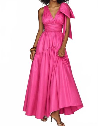 Hutch Selba Bow Evening Gown In Fuchsia