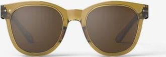 Izipizi N 53mm Trapeze Sunglasses in Golden Green at Nordstrom, Size +0.00