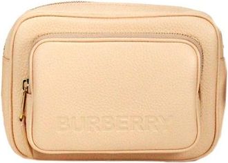 Burberry Small Branded Peach Pink Grainy Leather Camera Crossbody Womens Bag