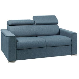 Vente-Unique Vente-unique - Divano letto 2 posti a ribalta in Tessuto Blu - Larghezza Materasso 120 cm - Spessore 14 cm - vizir