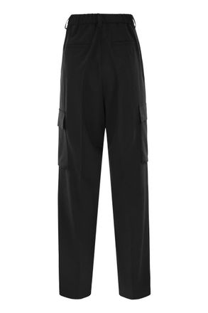Herno Womens Soft Wool Cargo Pants - Black - Size EU 34 (Womens)