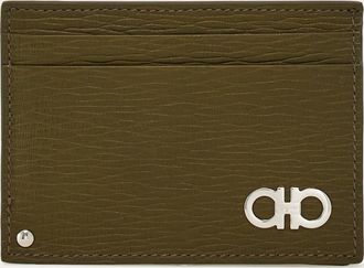 Ferragamo Men Gancini card holder Green
