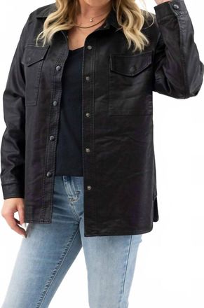 Coalition LA Vegan Leather Shacket In Black