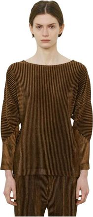 Meimeij Tops, Dames, Bruin, S, Long Sleeve Top