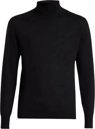 Dries Van Noten Munas 2700 M.k. Sweater - Heren - Coltruien - Zwart - L - Wol - Truien & Vesten