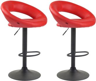 Clp Pack De 2 Taburetes De Barra Olinda En Polipiel Rojo Negro
