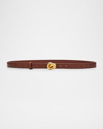 Bottega Veneta Intrecciato Leather Knot Belt