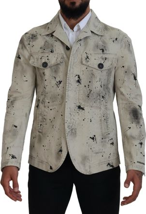 Dsquared2 Dsquared&sup2; Splash Print Casual blue Mens Jacket (Pre-Owned)