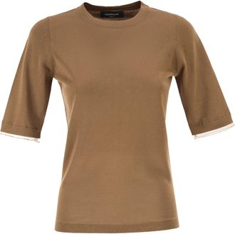 Fabiana Filippi Baumwollstrick mit transparentem Besatz