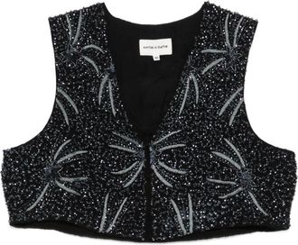 Antik Batik Top con decorazione - Nero