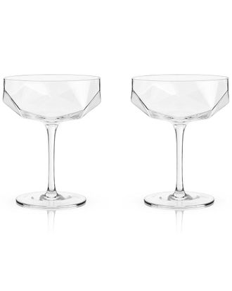 Viski Raye Faceted Crystal Coupe