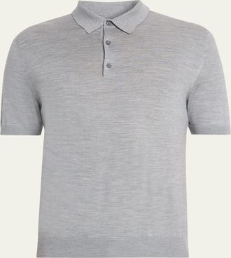 Loro Piana Mens Sottile Short-Sleeve Polo Sweater