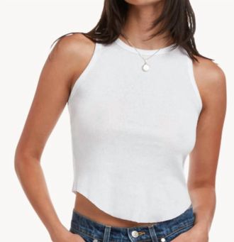 EB Denim Curve Rib Tank In White