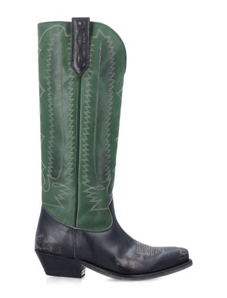 Golden Goose Green Embroidered Boots