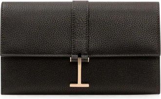 Tom Ford Grain Leather Wallet On Strap