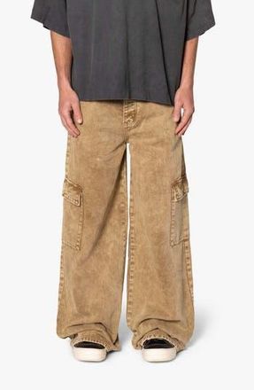 mnml Void Baggy Denim Cargo Pants in Brown at Nordstrom Rack, Size 34