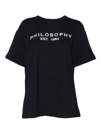 Philosophy di Lorenzo Serafini T Shirt Nera Con Logo