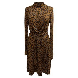 Diane Von F&uuml;rstenberg Printed Wrap Dress in Animal Print Silk
