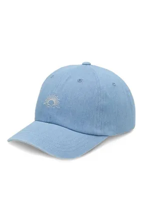 tentree Embroidered Denim Peak Hat in Light Wash/white Oak at Nordstrom