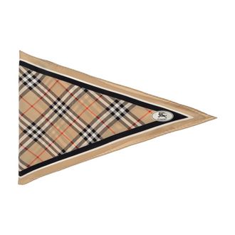 Burberry Check Silk Scarf - unisex - Burberry - Silk Scarves - Beige - ONE SIZE - Accessories