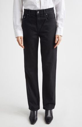 Toteme Low Rise Organic Cotton Straight Leg Jeans in Black at Nordstrom, Size 25