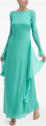 Luisa Spagnoli ruffled open-back maxi dress - Green