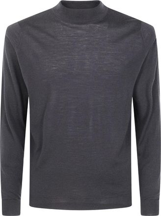 John Smedley Harcourt Mock Turtleneck Pullover - Heren - Coltruien - Zwart - M - Wol - Truien & Vesten