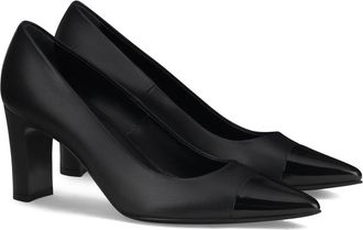 AGL Isidora Pointed Cap Toe Pump in Nero-Nero at Nordstrom Rack, Size 11Us / 41Eu