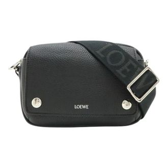 Loewe Pre-owned Pebble Messenger Small Shoulder Bag - Dames - Pre-owned - Zwart - Maat: ONE Size Leer