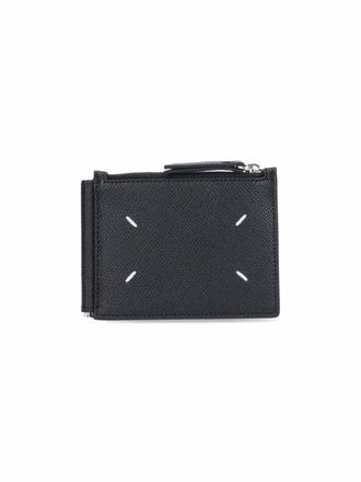 Maison Margiela Textured Black Calf Leather Zip Wallet