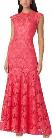 Shoshanna Midnight Raven Maxi Dress In Coral