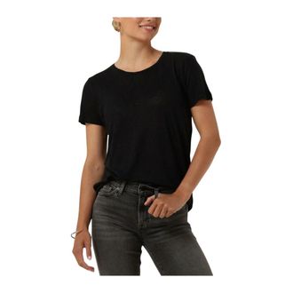 Second Female Peony O Neck Tee - Dames - Tops - Zwart - Maat: M