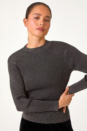 Roman Metallic Long Sleeve Knit Jumper