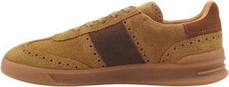Ralph Lauren Heritage Aera Suede Brogue Sneaker - Dames - Sneakers - Bruin - 40 EU - Leer - Schoenen