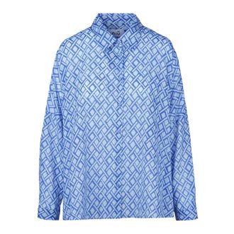 Ni&ugrave; Shirts, female, Blue, Size: XS Camicia Rettangolo con stampa paisley