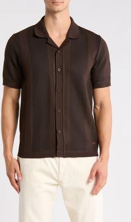 Buffalo Wotison Short Sleeve Knit Button-Up Shirt in Bracken Mix at Nordstrom Rack, Size X-Large