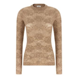 Brunello Cucinelli Flower Lace Trui - Dames - Truien - Beige - Maat: S Zijde