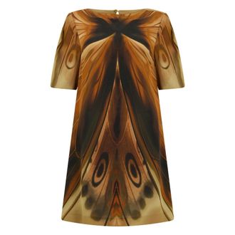 Alberta Ferretti Printed Dress with Short Sleeves - female - Alberta Ferretti - Short Dresses - Multicolor - M - Dresses