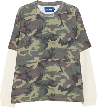 Awake NY T-shirt con stampa camouflage - Verde