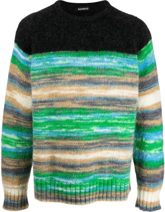Nahmias intarsia-knit sweatshirt - men - Wool/Mohair/Polyamide - L - Black