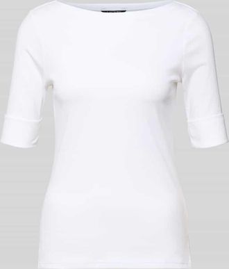 Lauren Ralph Lauren T-Shirt mit U-Boot-Ausschnitt Modell JUDY in Weiss, Größe XL