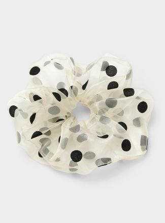 Simons Womens Large dotted organza scrunchie
