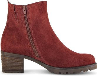 Gabor Elegante Rode Enkellaars - Dames - Laarzen met Hak - Rood - 35 EU - Su&egrave;de - Schoenen