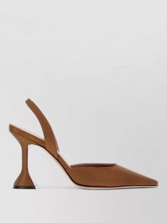 Amina Muaddi holli satin slingback pumps sculptural heel